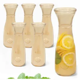 kpl-6x-karafka-szklana-1l-na-wino-wode-lemoniade-sok-dzbanek-pojemnik