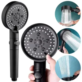 sluchawka-prysznicowa-chrom-5-funkcji-okragla-czarna