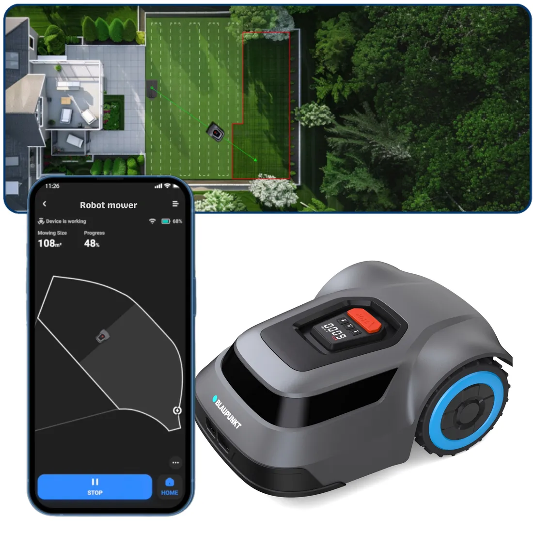 robot-koszacy-kosiarka-automatyczna-do-1000-m-aplikacja-bt-wi-fi-blaupunkt-stan-nowy