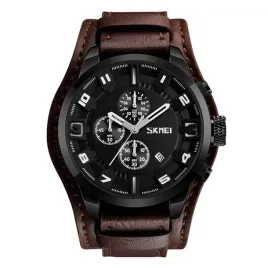 zegarek-meski-skmei-analogowy-chronograf-datownik-stoper-czarny-brazowy