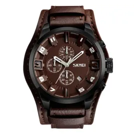 zegarek-meski-skmei-analogowy-chronograf-datownik-stoper-czarny-brazowy