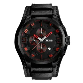 zegarek-meski-skmei-analogowy-chronograf-datownik-stoper-czarny-brazowy