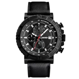 zegarek-meski-skmei-pasek-skora-chronograf-stoper-datownik-czarny