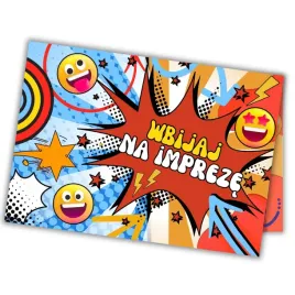 zaproszenia-urodzinowe-dla-dzieci-wbijaj-na-impreze-emotki-kolorowe-koperta