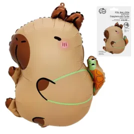balon-foliowy-kapibara-z-zolwikiem-na-zwierzeta-urodziny-przyjecie-44x38-cm