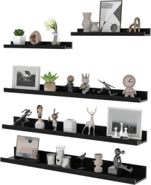 zestaw-5-polek-sciennych-do-salonu-sypialni-2-szt-45cm-3-szt-90cm-czarne