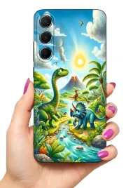 etui-case-do-samsung-galaxy-a55-a55-5g-zyrafy-zolwie-jednorozce-dino