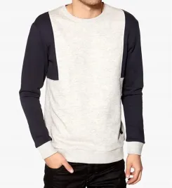 only-sons-meska-klasyczna-bluza-szara-granatowe-rekawy-xl-jasny-szary