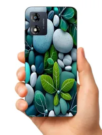 etui-case-do-motorola-moto-e13-kamienie-liscie-wzorki