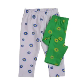 legginsy-3-4-dziewczece-2-pak-bialo-zielone-w-margaretki-tup-tup-r-98