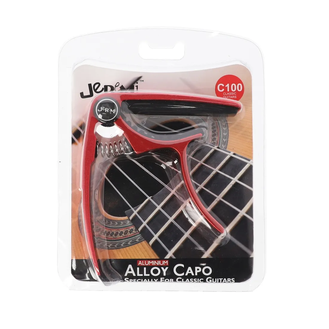 kapodaster-gitara-klasyczna-jeremi-c100-czerwony