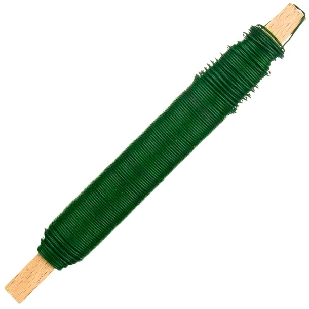 Drut florystyczny 0,7 mm LoveArt zielony 100g do kwiatów na patyku, stroiki