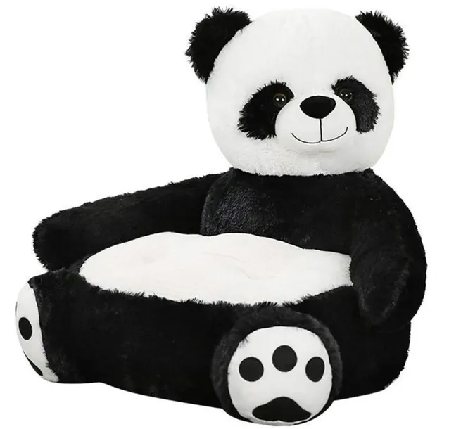 Pluszowy fotelik pufa dla dzieci MIŚ PANDA - przytulny mebel