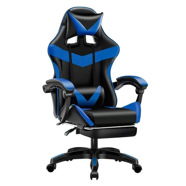 Fotel gamingowy Games niebieski/czarny krzesło biurowe obrotowe + masaż