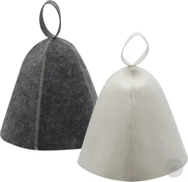 filcowy-kapelusz-do-sauny-czapka-czepek-akcesoria-zestaw-2-szt-szary-bialy