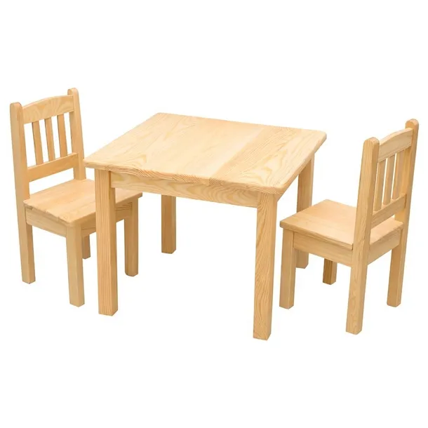 Zestaw Stolik +2Krzesełka Dziecięcy Drewniany Sosnowy Mini Sosna,Dla Dzieci