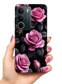 etui-case-do-realme-c71-rosliny-kwiaty-roze-lilie