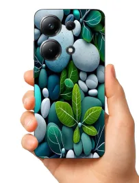 etui-case-do-poco-m6-pro-kamienie-liscie-wzorki
