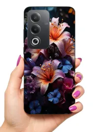 etui-case-do-oppo-a3-pro-5g-a80-5g-rosliny-kwiaty-roze-lilie