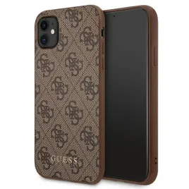 guess-guhcn61g4gfbr-iphone-11-xr-61-brazowy-brown-hard-case-4g-metal-gol