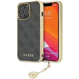guess-guhcp14lgf4ggr-iphone-14-pro-61-szary-grey-hardcase-4g-charms-collec