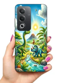 etui-case-do-oppo-a3-pro-5g-a80-5g-zyrafy-zolwie-jednorozce-dino