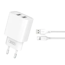 xo-ladowarka-sieciowa-ce02c-2x-usb-21a-biala-kabel-lightning