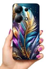 etui-case-do-poco-m6-pro-piora-liscie-wzorki