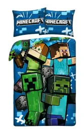posciel-dziecieca-140x200-minecraft-steve-creeper-alex-zombie-gra