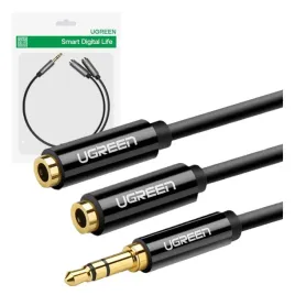 rozdzielacz-audio-aux-kabel-jack-35-mm-ugreen-av123-25cm-czarny