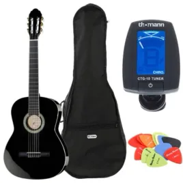 gitara-klasyczna-harley-benton-cg200-bk-4-4-czarna-pokrowiec-tuner-kostki-z