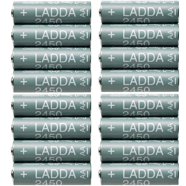 Grube paluszki akumulatorki baterie IKEA LADDA AA R6 2450mAH 16 szt.