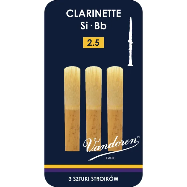 Stroik klarnet Bb 2,5 Vandoren Classic Blue CR1025 3 szt. ZESTAW