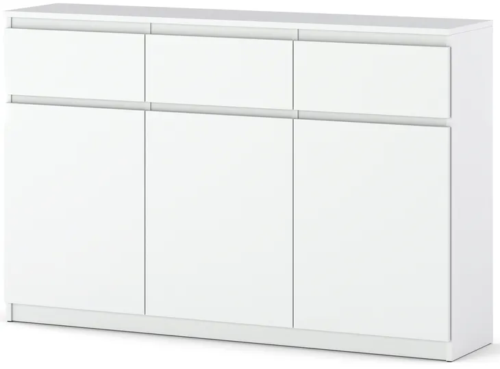 Komoda 150 cm Aga Biała matowa szafka Wysoka rtv z szufladami do salonu