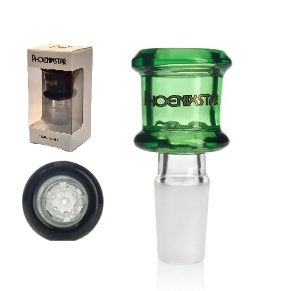 Cybuch do bonga szklany 14,5mm Green z Sitkiem Phoenix Star