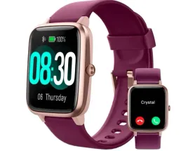 smartwatch-zegarek-z-powiadomieniami-bordowy