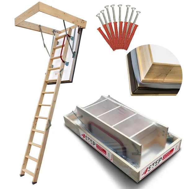 Schody Strychowe NORDIC 0,44 W/m2K 120x80 Dodatkowa Uszczelka Wkręty GRATIS