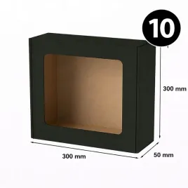 pudelko-ozdobne-prezentowe-eko-czarne-z-okienkiem-300x300x100mm-10-sztuk