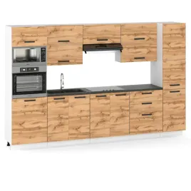 meble-kuchenne-zestaw-300-cm-dab-wotan-nowoczesne-modulowe-pojemne-szafki