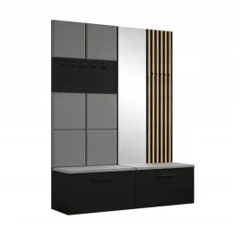 czarna-garderoba-przedpokoj-162cm-margo-panele-tapicerowane-mr-5-kolorow
