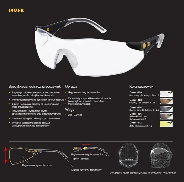 okulary-ochronne-cat-dozer-100-stan-nowy-typ-ochronne