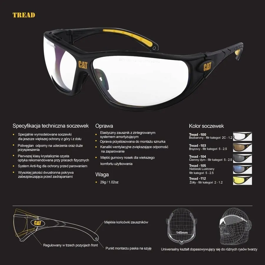 okulary-ochronne-cat-tread-100-stan-nowy