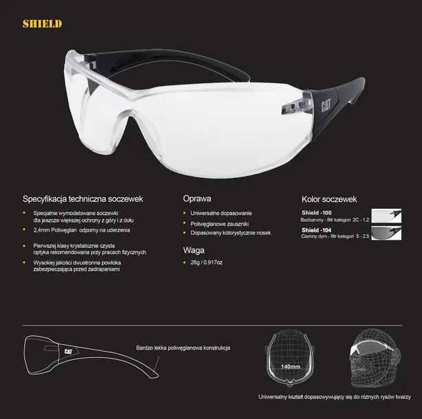 okulary-ochronne-cat-shield-100-stan-nowy-marka-caterpillar