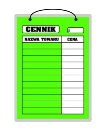 tablica-laminowana-a4-cennik-zielony