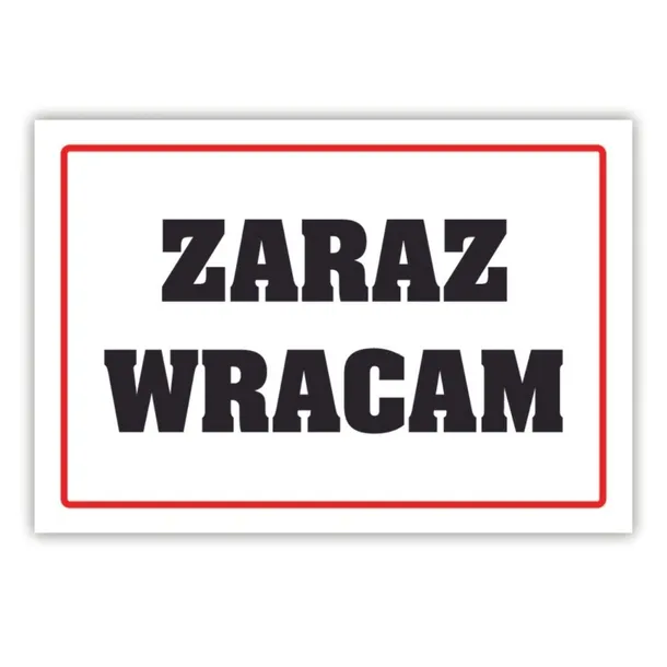 tablica-laminowana-zaraz-wracam-format-a5
