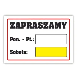 tablica-laminowana-zapraszamy-sobota-format-a5