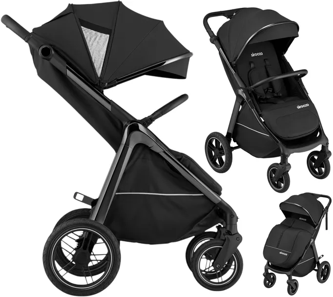 Wózek spacerowy Spacerówka SIROCCO duże koła 28cm Amortyzacja do 22kg