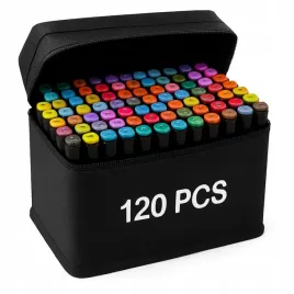 markery-alkoholowe-120-szt-flamastry-mazaki-pisaki-dwustronne-pro-torba