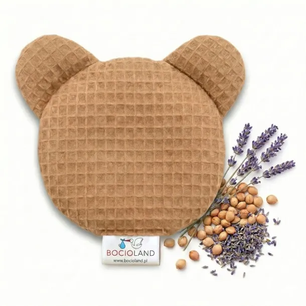 BOCIOLAND - TERMOFOR Z PESTEK WIŚNI Z LAWENDĄ MIŚ WAFEL 180g BRĄZOWY