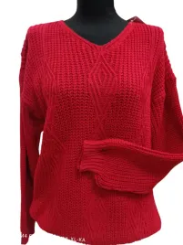 sweter-z-plecionym-wzorem-biust-110-cm-czerwony